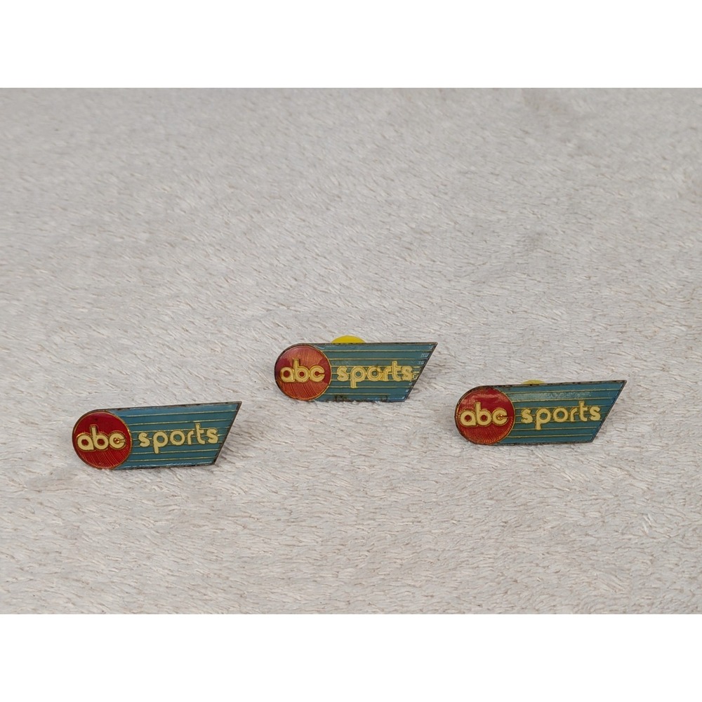 Vintage ABC Sports Pin Lot of 3 Enamel‎ TV Media Broadcast Memorabilia Rare